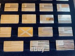 Franklin Mint Great Flags Of America 42 Ingot Collection F74 Silver