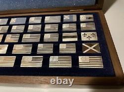 Franklin Mint Great Flags of America-1974 Sterling Silver proof set of 42 ingots