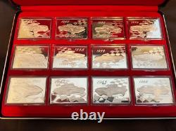 Franklin Mint Greatest Corvettes of All Time Silver Ingots Set