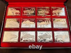 Franklin Mint Greatest Corvettes of All Time Silver Ingots Set