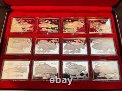 Franklin Mint Greatest Corvettes of All Time Silver Ingots Set