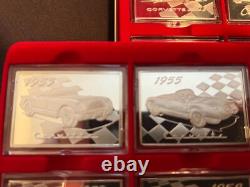 Franklin Mint Greatest Corvettes of All Time Silver Ingots Set