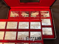 Franklin Mint Greatest Corvettes of All Time Silver Ingots Set