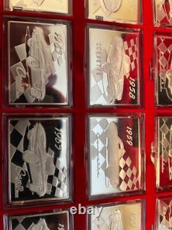 Franklin Mint Greatest Corvettes of All Time Silver Ingots Set