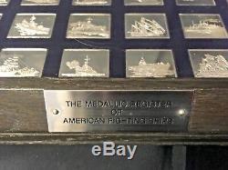 Franklin Mint Greatest Fighting ships of America in Wood Case COA Silver Ingots