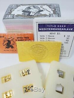 Franklin Mint Green Box Monopoly 12 Gold Plated Hotels/32 Silver Plated Houses
