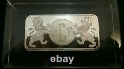 Franklin Mint HLP 5000 Grains Solid Sterling Silver Bar in Lucite 10.42 Troy