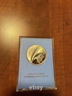 Franklin Mint Halley's Comet Sterling Silver Commemorative Medal with /COA