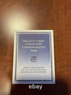 Franklin Mint Halley's Comet Sterling Silver Commemorative Medal with /COA