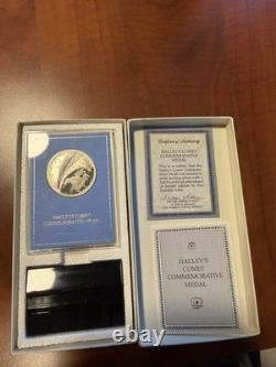 Franklin Mint Halley's Comet Sterling Silver Commemorative Medal with /COA