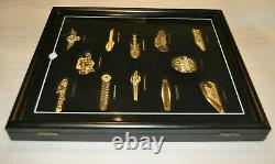 Franklin Mint Harley Davidson Insignia Badges Tank Logo Display Case Silver Gold