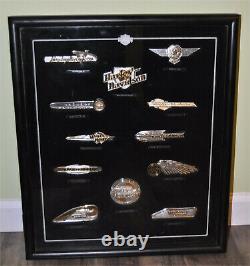 Franklin Mint Harley Davidson Insignia Badges Tank Logo Display Case Silver Gold