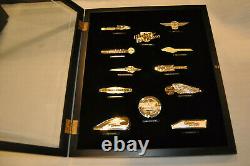 Franklin Mint Harley Davidson Insignia Badges Tank Logo Display Case Silver Gold