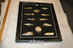 Franklin Mint Harley Davidson Insignia Badges Tank Logo Display Case Silver Gold