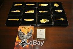 Franklin Mint Harley-davidson, Tank Badges (12), Sterling Silver And Gold