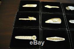 Franklin Mint Harley-davidson, Tank Badges (12), Sterling Silver And Gold