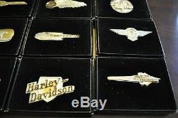 Franklin Mint Harley-davidson, Tank Badges (12), Sterling Silver And Gold