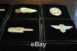 Franklin Mint Harley-davidson, Tank Badges (12), Sterling Silver And Gold