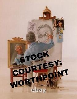 Franklin Mint Heirloom Norman Rockwell Doll Triple Self Portrait 24k Gold 1985
