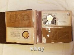 Franklin Mint History of American West 50 Silver Medals in 2 Volumes Rare