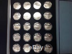 Franklin Mint History of Flight 100 Solid Silver Coins Uncirculated, Proof Set