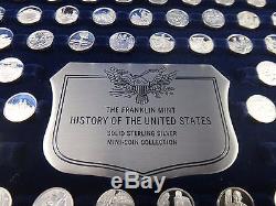 Franklin Mint History of United States Solid Sterling Silver Mini Coin Set COA