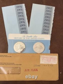 Franklin Mint History of the United States. 925 Silver Proof Medal Lot 6 sets