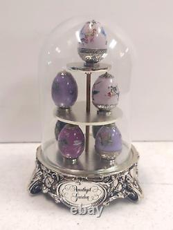 Franklin Mint House Of Faberge Mini Eggs Amethyst Garden Hand Paint Limited Ed