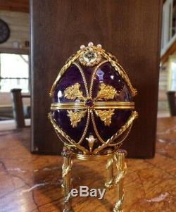 Franklin Mint Imperial Faberge Anniversary Egg 925 Silver 18K Amethyst