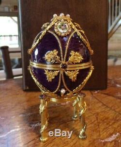 Franklin Mint Imperial Faberge Anniversary Egg 925 Silver 18K Amethyst