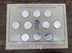 Franklin Mint Indian Tribal Nations Coin Medals. 999 Fine Silver Set of 10 New