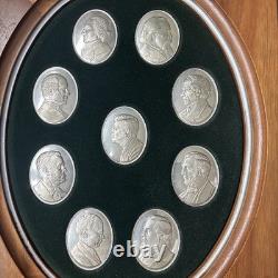 Franklin Mint JFK Profiles In Courage Sterling Cameos-12 Oz