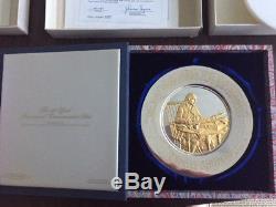 Franklin Mint John Hancock(76)& Thomas Jefferson(73) 8 Sterling Silver Plates
