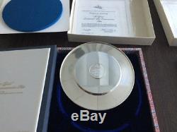 Franklin Mint John Hancock(76)& Thomas Jefferson(73) 8 Sterling Silver Plates