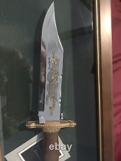 Franklin Mint John Wayne Commemorative Bowie Knife and Glass Case