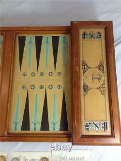 Franklin Mint King Arthur Excalibur Backgammon Game Gold & Silver Plated Coins