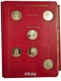Franklin Mint Kings & Queens of England Silver Set 28 of 43 Medals 35 Oz