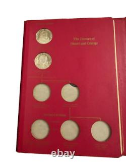 Franklin Mint Kings & Queens of England Silver Set 28 of 43 Medals 35 Oz