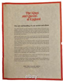 Franklin Mint Kings & Queens of England Silver Set 28 of 43 Medals 35 Oz