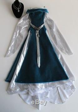 Franklin Mint Laurel Empress Of Elves Silver & Blue Outfit Custom Belt Necklace