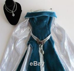 Franklin Mint Laurel Empress Of Elves Silver & Blue Outfit Custom Belt Necklace