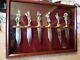 Franklin Mint Legends Of The Old West Bowie Knives Set Of 6 With Display Case