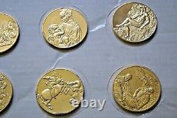 Franklin Mint Leonardo Da Vinci 24k Gold Plated Medals Set of 15 RARE