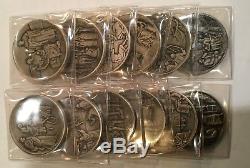 Franklin Mint Life Of Christ Vita Christi Medallion Set 50 Oz. Sterling Silver