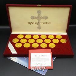 Franklin Mint Life of Christ Medals Gold on Sterling Silver w COA Z1562