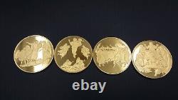 Franklin Mint Life of Christ Medals Gold on Sterling Silver w COA Z1562