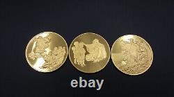 Franklin Mint Life of Christ Medals Gold on Sterling Silver w COA Z1562