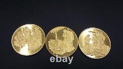 Franklin Mint Life of Christ Medals Gold on Sterling Silver w COA Z1562