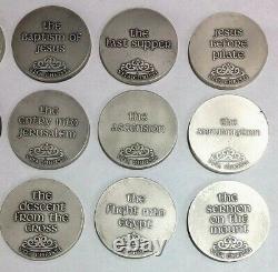 Franklin Mint Life of Jesus Vita Christi Silver 12 Pc Medal Set 50.7ozt Complete