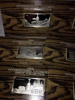 Franklin Mint Locomotive Silver Ingot Collection 9 Sterling Bars 16.875 Ounces